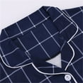 thumbnail image 3 of WTXUE Button Up Pajama Set for Women Long Sleeve Shirt and Pajama Pants Soft Pjs Lounge Sets Long Sleeved Collared Shirt Checked Pajamas Home Set Blue M, 3 of 7