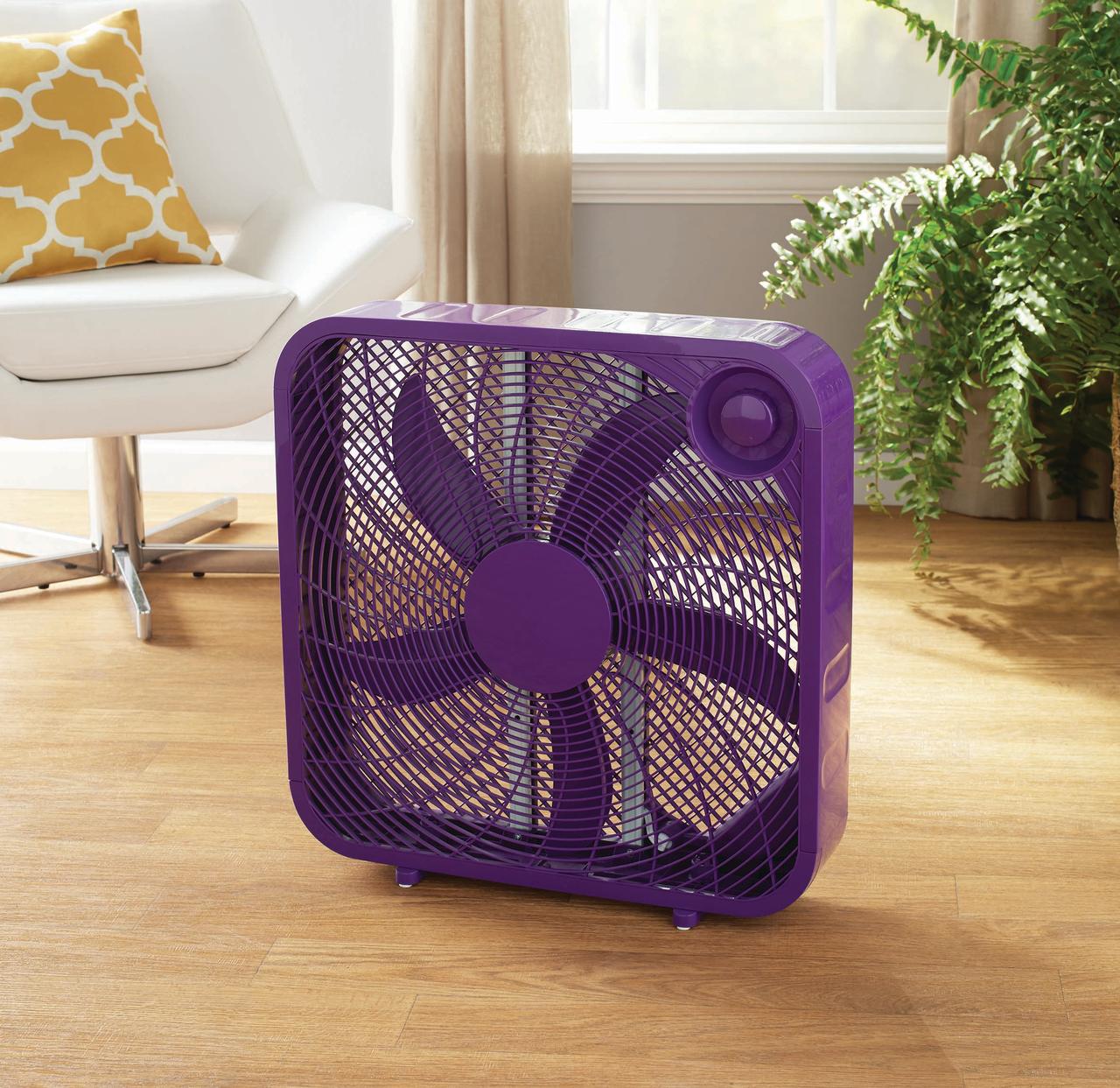 Mainstays Purple 20-inch 3-Speed Box Fan, FB50-16HP