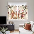 thumbnail image 4 of Gingerbread Christmas Kitchen Curtains Window Panels, Xmas Balls Branches Beige Rustic Insulated Window Treatment Curtain, Grommet Curtains for Bedroom/Living Room/Bathroom, 2 Piece 42"Wx45"L, 4 of 8
