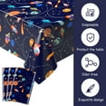 thumbnail image 3 of KAINSY Outer Space Birthday Table Cloths Covers Spaceship Galaxy Party Plastic Disposable Rocket UFO Planets Tablecloths Waterproof 54 x 108inch 3pcs, 3 of 7