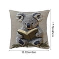 thumbnail image 3 of Cute Animal Print Flocked Pillow Cover Decorative Throw Cushion Case for Sofa Bedroom Living Room Home Decor Accent Pillow, 3 of 6