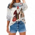 thumbnail image 5 of Women's Christmas Fleece Sweatshirt Long Sleeve Crew Neck Santa Claus Christmas Tree Graphic Print Casual Loose Hoodies for Holiday Party Multicolor-3 M, 5 of 9