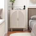 thumbnail image 3 of Topcobe Rattan Cabinet, Modern Sideboard, Buffet Storage Cabinet, Accent Cabinet with 2 Doors for Living Room Kitchen Hallway, Natural, 3 of 10