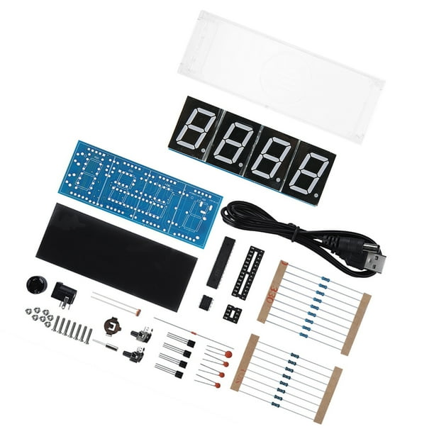 Kit De Relojes De Alarma LED, Kits De Fabricación De Relojes Electrónicos DIY De 4 Dígitos, Kit De Reloj LED, Pantalla Automática, Tiempo, Temperatura, Kit Electrónico DIY,