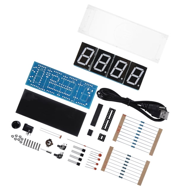 Kit De Relojes De Alarma LED, Kits De Fabricación De Relojes Electrónicos DIY De 4 Dígitos, Kit De Reloj LED, Pantalla Automática, Tiempo, Temperatura, Kit Electrónico DIY,