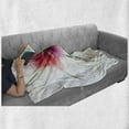 thumbnail image 6 of Watercolor Soft Flannel Fleece Throw Blanket, 2 Colored Flower Blossom Nature Spring Revival of Life, Cozy Plush for Indoor and Outdoor Use, 60" x 80", Fuchsia Red Dark Green, by Ambesonne, 6 of 6