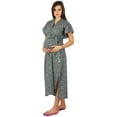 thumbnail image 1 of Bimba Kaftan With Belt Nursing Night Gown| Front & Back Buttons-Baby Shower Gift, 1 of 6