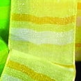 thumbnail image 2 of The Ribbon People Semi Sheer Yellow and White Striped Woven Wired Craft Ribbon 1.5" x 27 Yards, 2 of 2