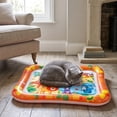 thumbnail image 6 of Aoznliie Dog Water Mat, Thickened Durable Cooling Mat for Dogs, 37x30 inch Leakproof Pet Water Bed for Floor Sofa, Orange, 6 of 6