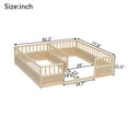 thumbnail image 7 of Miniyam Double Twin Size Floor Bed, Wood Kids Bed with Guardrails, Natural, 7 of 7