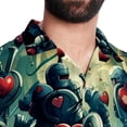 thumbnail image 5 of Love Men's Short Sleeve Hawaiian Beach Shirts, Casual Printed Button Down Spread Collar Tops, Summer Unisex Style, 5 of 6