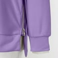 thumbnail image 6 of Crewneck Sweatshirts Women, Comdrip Women's Oversized Sweatshirts Crewneck Long Sleeve Pullover Shirts Side Zipper 2025 Fall Clothes Womens Crewneck Sweatshirt Purple S, 6 of 7