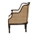 thumbnail image 4 of bali & pari Ornella Rattan and Bayur Wood French Provincial Accent Chair, Dark Brown, 4 of 10