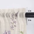 thumbnail image 5 of Flowers Lavender Valance Curtains for Kitchen/Living Room/Bathroom/Bedroom Window, Rod Pocket Small Topper Half Short Window Curtains Voile Sheer Scarf, Retro Cottagecore Blooms Green Leaf 60"x18", 5 of 8