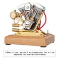 thumbnail image 3 of V-Twin Gasoline Engine Model - 4-Stroke Motorcycle Engine, Ready-to-Run, Brass/Stainless Steel, Collector's Display & Gift, 3 of 6