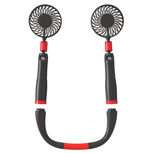 Toystoory Ventilador de refrigeración portátil USB 2021, ventilador colgante recargable para el cuello, Mini ventilador portátil 2 en 1 LCD, enfriador Electrodomésticos negro Toystoory HA005268-01