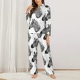2 Piece Womens Pajama Sets cool zebra black white Soft Sleepwear