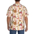 thumbnail image 3 of Honeii Key Lock And Flowers for Men's Short-Sleeved Button-Up Collared Shirt Featuring A Pocket, Perfect for Beach Vacations, And Travel Adventures.-Small, 3 of 5