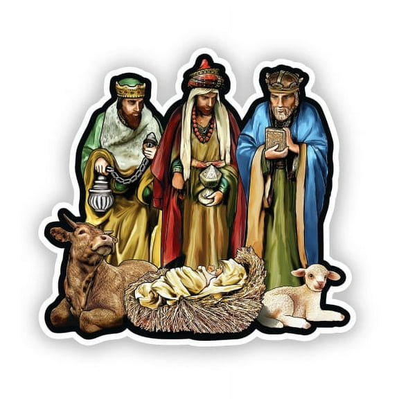 Three Wise Men - 3" Vinyl Sticker - For Car Laptop I-Pad Phone Helmet Hard Hat - Waterproof Decal
