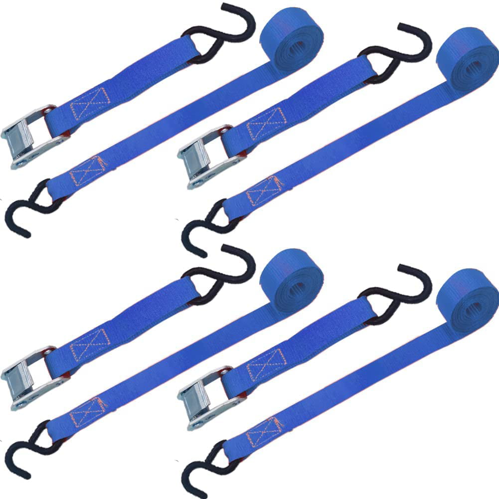 1 IN Tie Down Straps ATV Motorcycle Ratchet Blue Straps 900 lbs x 10 FT 