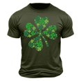 thumbnail image 3 of lcziwo St. Patrick's Day T-shirts for Men Shamrock Print Short Sleeve Crewneck Tees Lucky Green Clover Graphic Tees 2025 Summer Casual Tee Tops Weekly Sale,Green,XL, 3 of 6