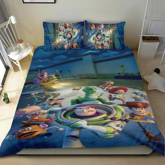 3 Piece Bedding Set For Buzz Lightyear Duvet Cover Sets Comforter Cover Set Cute Super Soft Teens Bedding Set Kids Bedroom Gifts,1 Duvet Cover with 2 Pillowcases Twin