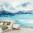 thumbnail image 2 of Peel and Stick Wallpaper Waterproof Ocean watercolor hand painting Wall Mural Decor Self Adhesive and Removable 69in x 98in, 2 of 8