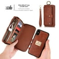 thumbnail image 6 of iPhone XS Max Wallet Detachable Case, Dteck [Weave Style] Zipper Purse Phone Case Multi-functional Folio Flip Leather Removable Magnetic Back Cover For Apple iPhone XS Max, Brown, 6 of 10