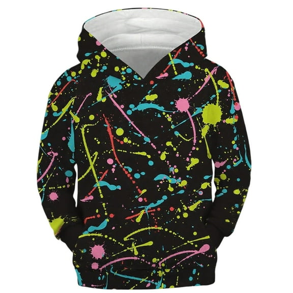 RUTAYY Children Boys Hoodies Long Sleeve Graphic Print Casual Comfortable Playful Classic Hooded Sweatshirt