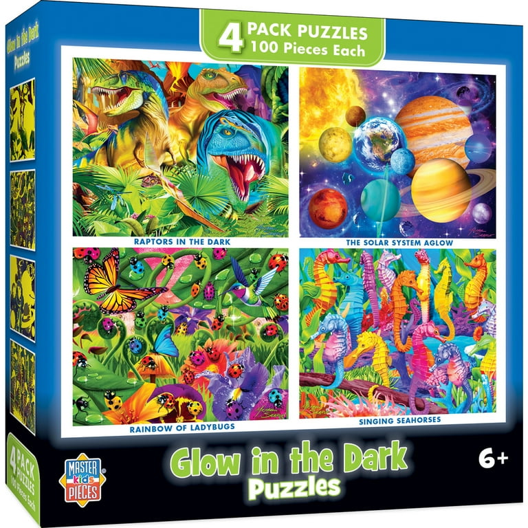 MasterPieces Multipack Kids Jigsaw Puzzle Set - Blue Glow 4-Pack