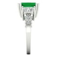 thumbnail image 3 of 4.27 ct Emerald Cut Simulated Emerald 3 Stone 18K White Gold Womens Engagement Ring, 3 of 5
