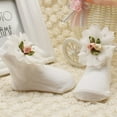 thumbnail image 3 of Esho 0-12M Infants Baby Girl Princess Lace Flower Socks Baby Shower Holiday Birthday Gifts, White, 3 of 6