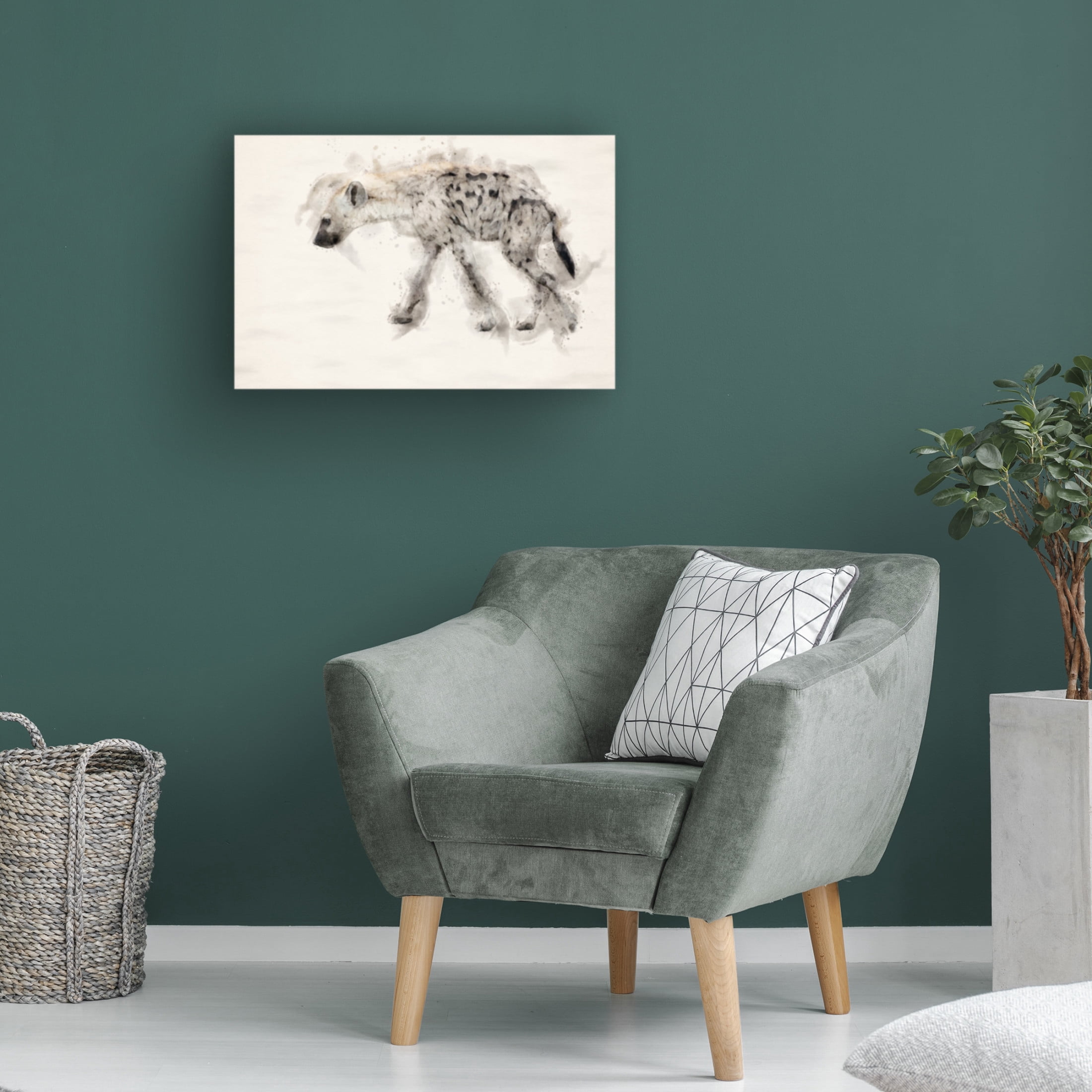Trademark Fine Art Arno Du Toit Abstract African Hiena Watercolor Art Canvas Wall Art