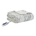 thumbnail image 1 of OLLIIX Beautyrest Polyester Marble Faux Fur Heated Throw, Natural Marble, 50x70, 1 of 11