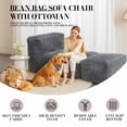 thumbnail image 6 of Venuezy Adult Bean Bag Chair with Ottoman, Corduroy Memory Foam Lounger, 6 of 8