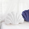 thumbnail image 3 of ABPETE Shell Pillow Accent Decorative Throw Pillows Seashell Shaped Soft Pillow Cushions Push Home Decor Pillows for Living Room Bedroom Couch Sofa(White,18 X 13 Inches), 3 of 11