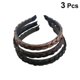 thumbnail image 2 of 3 piezas de pelo sintético para mujer, diademas trenzadas, lazos para el pelo, broche para el pelo, accesorios para el cabello, accesorios de vestir para mujeres y niñas (negro, 2 of 2