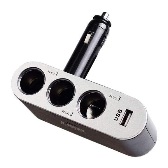 Tizuqe 12V/24V 3 Outlet Charging Adapter Adapter with USB Port for Phones Tablet