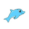 thumbnail image 2 of Cute Jumping Baby Dolphin Wall Decal Sticker by Wallmonkeys Peel and Stick Graphic (24 in H x 19 in W) WM326917, 2 of 4