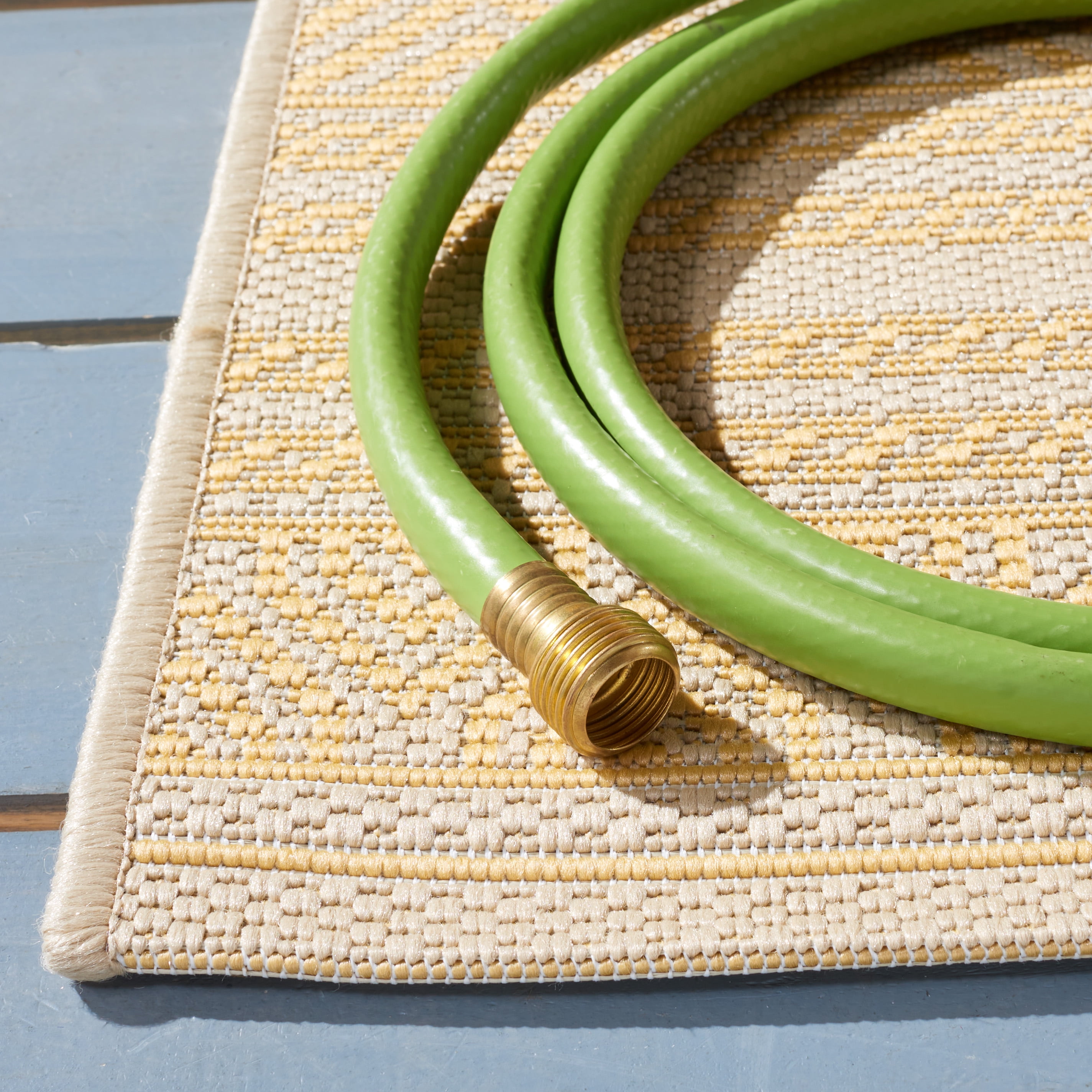 Safavieh Courtyard Seanna Striped Indoor/Outdoor Area Rug, Beige/Gold, 5'3" x 7'7"