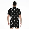 thumbnail image 2 of Black And White Beer Pattern Short Sleeve Men'S Rompers, Beer Drink Casual Summer Jumpsuits Outfit, 2 of 4