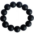thumbnail image 2 of Bian Stone Bracelet Natural Black Beads Round Stretch Elastic Hand String Health Fashion Jewellery for Men Women, 2 of 7