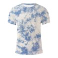 thumbnail image 3 of Mens T Shirts Casual Stylish Quarter Sleeve Big and Tall Summer Casual Tennis T Shirts Trendy Gradient Crew Neck Summer Outdoor Basic Basic Tee, 3 of 5