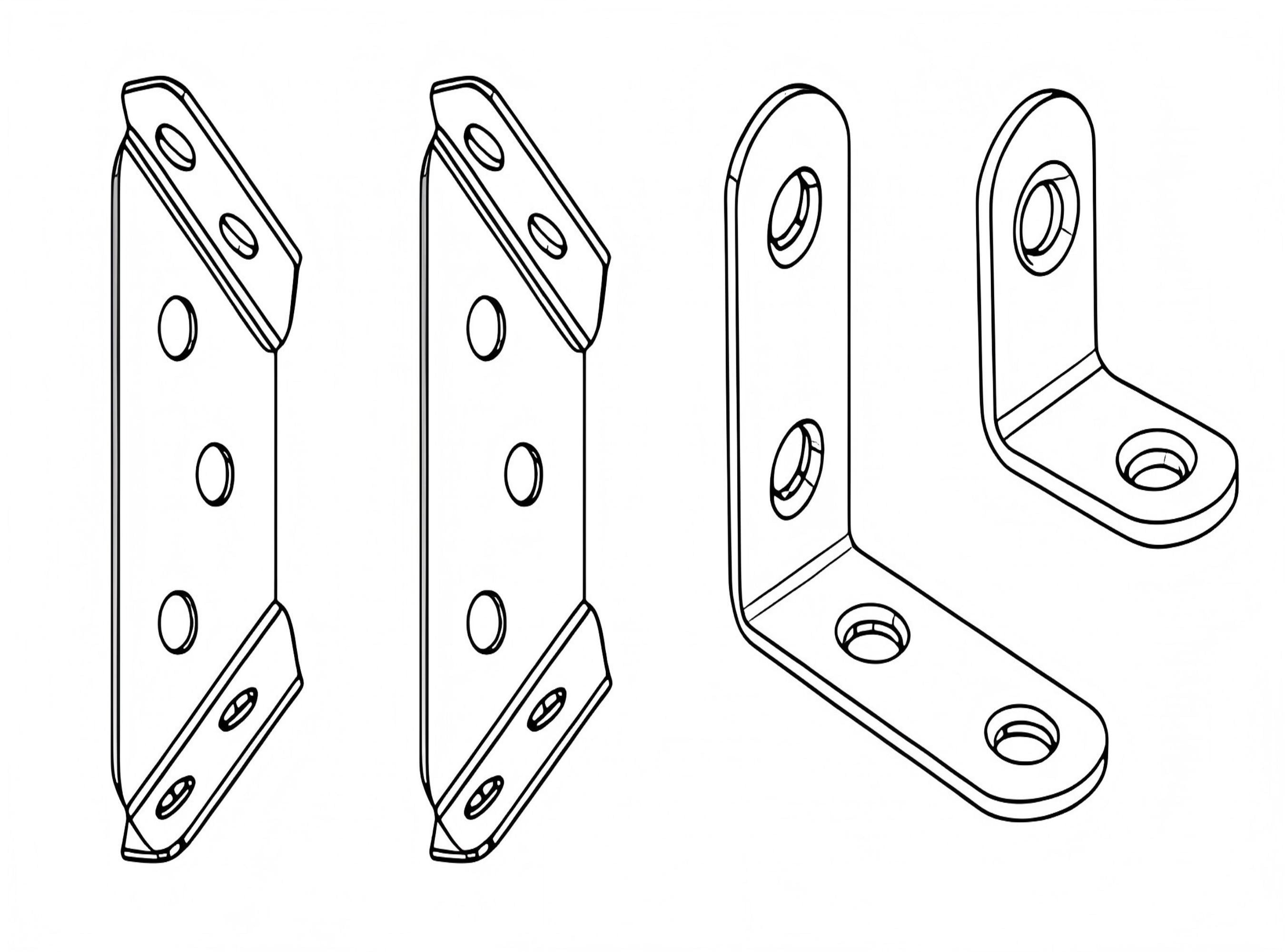 Hyper Tough Multiple Sizes Stainless Steel Corner Brace Kit for Wooden Furniture, Screws included, 60 Pack