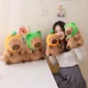 thumbnail image 4 of Kawaii Capybara Peluche de animales de simulación, lindo Capibara que lleva sombrero de rana Fluffty, muñeco suave de peluche, regalo para niños38, 4 of 5