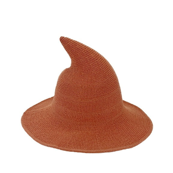VONCOS Female Witch Hat in Orange - Adjustable, Foldable Cotton Wool Blended for Stylish Daily Wear of Females