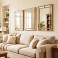 thumbnail image 3 of Hejuchuangli 36" x 24" Gold Rectangle Wall Mirror, Decorative Mirror with Beaded Frame for Living Room, Entryway, Fireplace, Bedroom, Modern Vintage Wall Decoration (Rectangle), 3 of 9