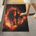 thumbnail image 2 of Dreamtimes Bathroom Rug Set 2 Pieces Fire Skull Soft and Absorbent Bathroom Floor Mat Non Slip Commode Contour Rug Plush Bath Mat Set, Machine Washable and Easier to Dry, 2 of 7