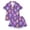 D287/Purple, variant on Afdoent Girls Pajamas Set Halloween Skeleton Print Sleepwear Short Sleeve With Shorts 2Pcs Pajama Sets For Kids Casual Lapel Loungewear Comfortable Holiday Sleepwear 13-14 Years