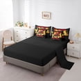thumbnail image 5 of Castle Fairy Neon Off-Road Truck Twin Bedding Sets 7-Piece for Kids, Lightning Flame Design Bedding Comforter Set for Bedroom, Red Orange,Black Reversible, 5 of 7